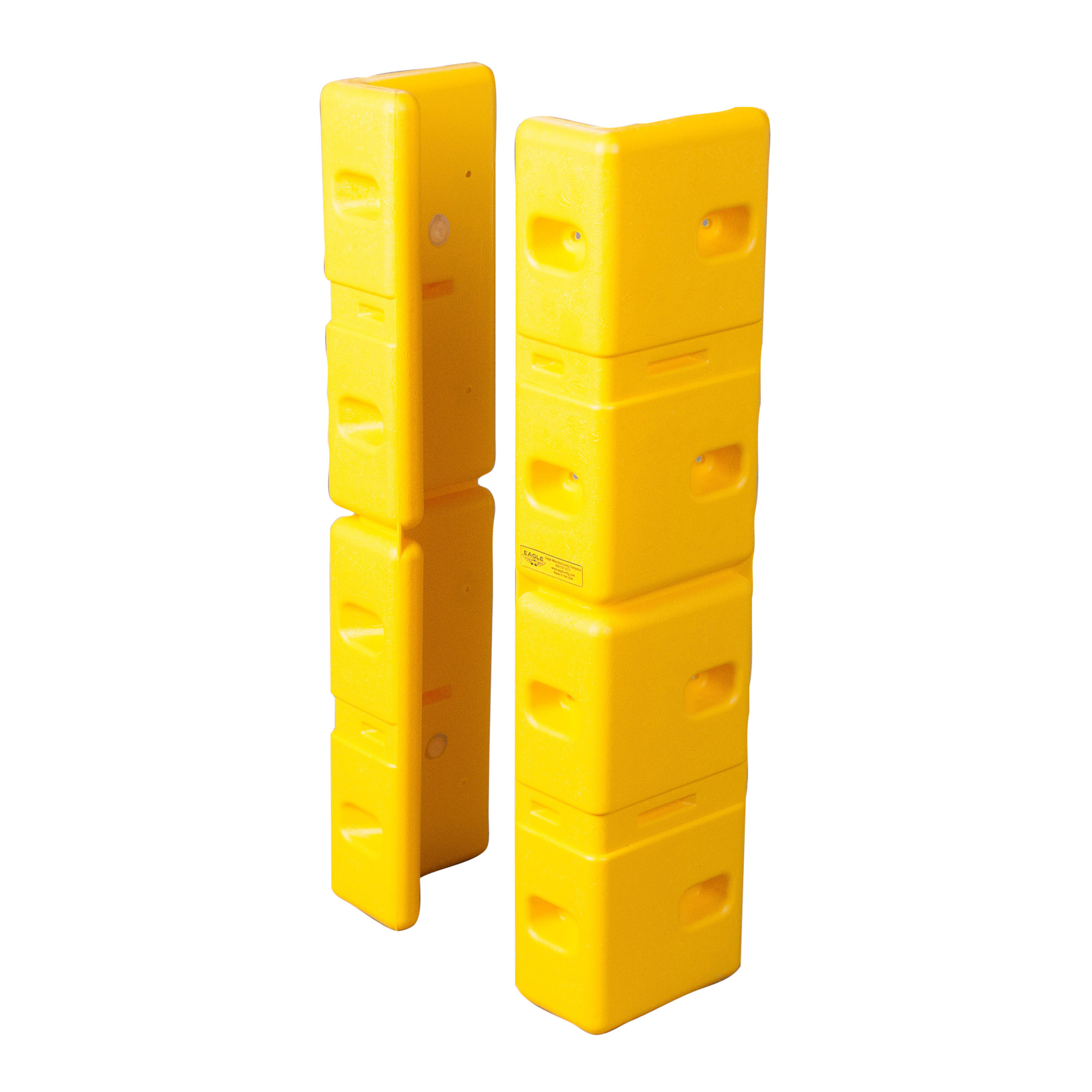 Eagle Plastic Corner Protector Set — 42in. x 6in. x 10in., HDPE, Yellow, 2-Pc., Model# 1725